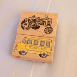 A Set of Tractor and Bus Rubber Stamp